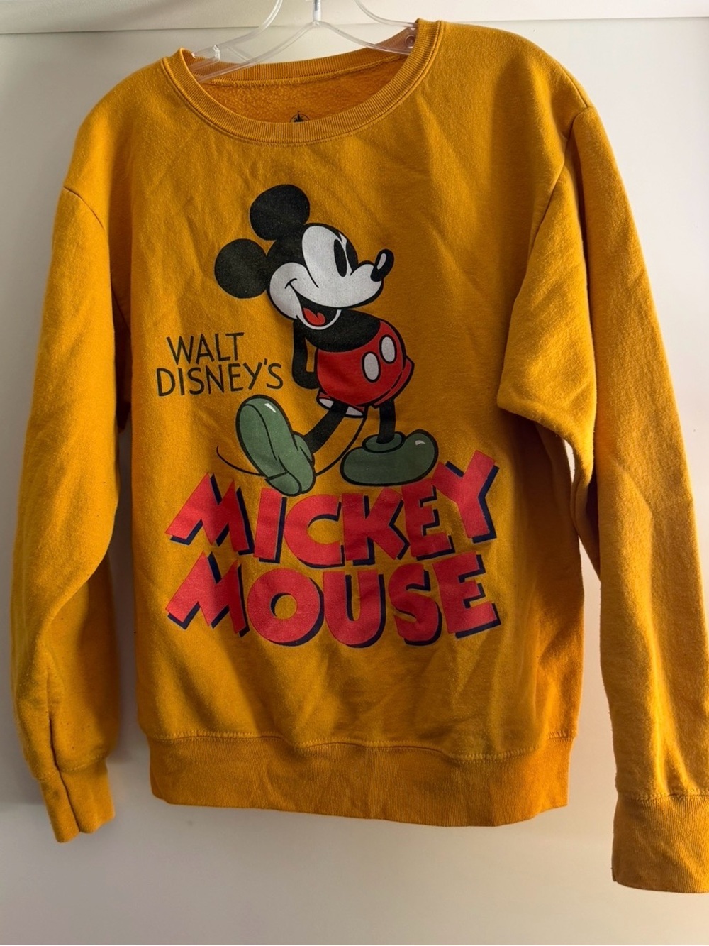 Disney Mustard Yellow Mickey Mouse Crewneck Sweatshirt size S